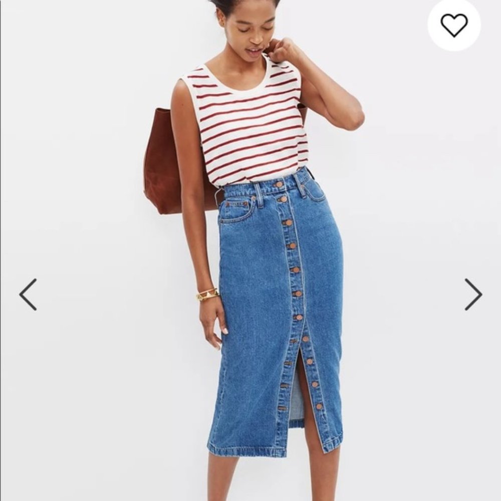 Madewell Midi Jean Skirt (25)